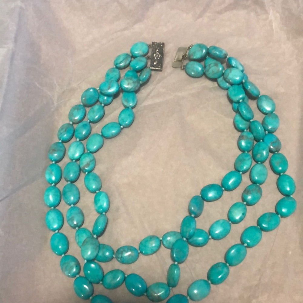 Real turquoise beautiful necklace 925